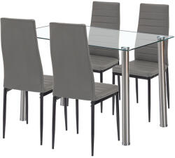 Leziter Mateo 4+1 étkező garnitúra szürke-fekete (LUA120W_DA258GB_4) - homelux