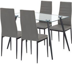 Leziter Nash 4+1 étkező garnitúra szürke-fekete (LUAL120B_DA258GB_4) - homelux
