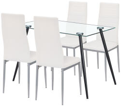 Leziter Nash 4+1 étkező garnitúra fehér-szürke (LUAL120B_DA258WG_4) - homelux
