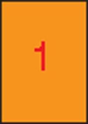 APLI Etikett, 210x297 mm, színes, neon narancs, 100 etikett/csomag (11748)