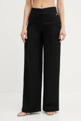 Marciano by Guess nadrág vászonkeverékből GRETA fekete, magas derekú egyenes, 5GGB21 7316A - fekete 36