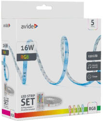 Avide LED Szalag Bliszter 12 V 16 W RGB 5M Zene Vezérlés + Ir Távirányító