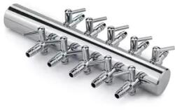  Csapos levegőelosztó fém 10 ágú (18mm be, 4/6mm ki) - nagy pumpához (Z010)