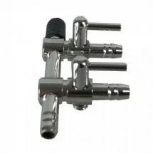  Csapos levegőelosztó fém 2 ágú (4/6mm be és ki) ((AN)NV-S2)