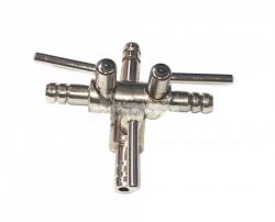  Csapos levegőelosztó fém 3 ágú (4/6mm be és ki - T elosztó) (Z202-T)