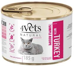 4Vets NATURAL 4Vets Cat Natural Simple Recipe with Turkey 6 x 185 g