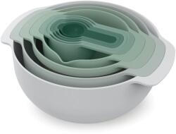 Joseph Joseph Tál készlet NEST 40112, 9 db, tésztaszűrővel és konyhai mérőkanál készlettel, szürke / zöld, Joseph Joseph (JS40112)