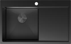Mexen Exar chiuvetă din oțel cu 1 compartiment și cu picurător, stâng 780 x 480 mm, negru - 6433781010L-70 (6433781010L-70) Chiuveta