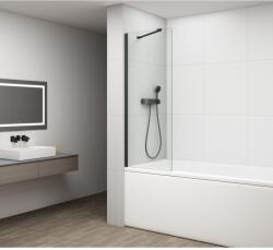 SAPHO POLYSAN FISA kádparaván, 700x1500mm, matt fekete/transzparent üveg (FS1072-B) (FS1072-B)