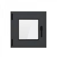Bastion Fereastra PVC cu geam termopan, profil VEKA 76MD - 6 camere izolare, antracit, 560x560 mm, stanga, oscilobatant