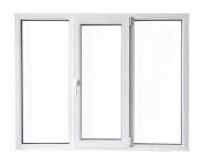 Bastion Fereastra Bastion, PVC cu geam termopan, profil 5 camere, 3 canate, alb, deschidere oscilobatanta pe partea dreapta, 1800x1200 mm