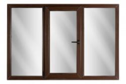 Bastion Fereastra PVC cu geam termopan, profil VEKA 76MD - 6 camere izolare, wenge, 2200x1200 mm, stanga, oscilobatant
