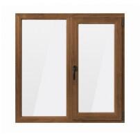 Bastion Fereastra PVC cu geam termopan, profil VEKA 76MD - 6 camere izolare, nuc, 1200x1200 mm, dreapta, oscilobatant