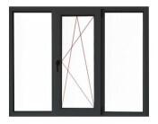 Bastion Fereastra PVC cu geam termopan, profil VEKA 82MD - 7 camere izolare, antracit, 1800x1200 mm, dreapta, oscilobatant