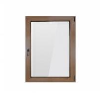 Bastion Fereastra PVC cu geam termopan, profil VEKA 82MD - 7 camere izolare, nuc exterior/alb interior, 560x860 mm, dreapta, oscilobatant