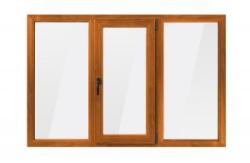 Bastion Fereastra PVC cu geam termopan, profil Bastion - 5 camere, stejar auriu, deschidere oscilobatanta pe partea dreapta, 1800x1200 mm