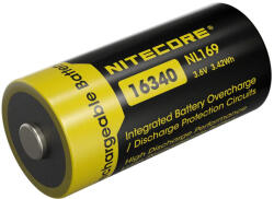 NITECORE 16340 NL169 RCR123 3.6V 950mAh védett Li-Ion akkumulátor (NL169)