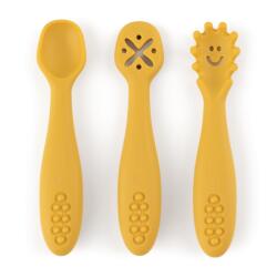  PETITE&MARS Take & Match Szilikon gyakorló kanál szett 3 db - Intense Ochre mustár 6m+