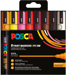 uni UNI Posca PC-5M Akril Marker Készlet 8 Darab/Készlet Meleg Színek PFP (2UPC5M8DBMELEG)
