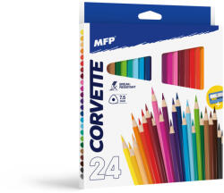 MFP Színesceruza Készlet Háromszögletű 24 Darabos Hegyezővel (MFP6330512)
