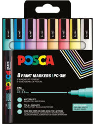 uni UNI Posca PC-3M Akril Marker Készlet 8 Darab/Készlet Lágy Színek PFP (2UPC3M8DBLAGY)