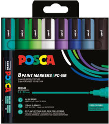 uni UNI Posca PC-5M Akril Marker Készlet 8 Darab/Készlet Hideg Színek PFP (2UPC5M8DBHIDEG)