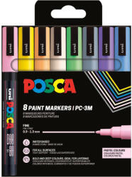 uni UNI Posca PC-3M Akril Marker Készlet 8 Darab/Készlet Pasztell Színek PFP (2UPC3M8DBPASZTELL)