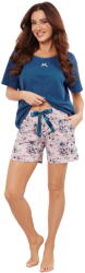 Italian Fashion pijama damă SAGITTA mânecă scurtă, pantaloni scurți, denim/imprimeu: S (AAF-KPZ-SAGI-KKJD S)