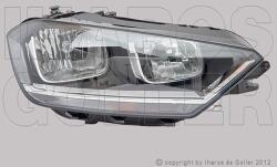 VW Golf VII 2014-2020 Sportsvan - Fényszóró H7/H15 bal, motorral (fekete házas) DEPO