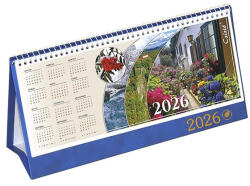 CSÍZIÓ Asztali naptár képes CSÍZIÓ álló fehér lapos idézetes bőr hatású Öko hátlap kék 2026 (ÁKOK) - papir-bolt