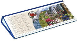 CSÍZIÓ Asztali naptár képes CSÍZIÓ fekvő fehér lapos idézetes bőr hatású Öko hátlap kék 2026 (FKOK) - papir-bolt