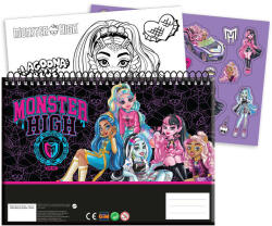 Monster High Crew A/4 spirál vázlatfüzet 40 lapos matricával