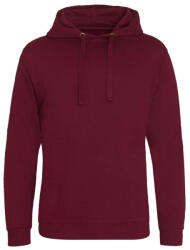 Just Hoods Uniszex laza szabású kapucnis pulóver, zseb nélkül AWJH011, Burgundy-M (awjh011bu-m)