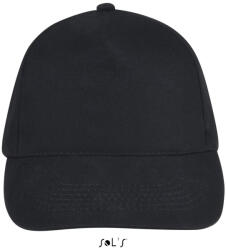 SOL'S Uniszex tépőzáras 5 paneles pamut baseball sapka, SOL'S SO88110, Black-U (so88110bl-u)