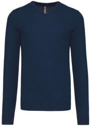 Kariban Férfi V-nyakú keskeny szabású pulóver, Kariban KA965, Navy-2XL (ka965nv-2xl)
