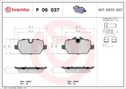 BREMBO Fékbetét készlet BREMBO P 06 037X for BMW (P 06 037X)