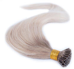 HairExtensionShop Keratinos I-TIP Emberi Póthaj Mikró Gyűrűzéshez Piano Balayage Világos Szőkés Barna (T8-P18-60) (RIT50-T8-P18-60)