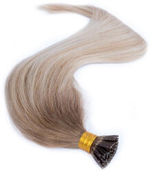 HairExtensionShop Keratinos I-TIP Emberi Póthaj Mikró Gyűrűzéshez Piano Balayage Középbarna Szőke (B6T7-20) (RIT60-B6T7-20)