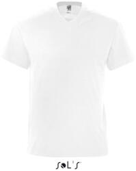 SOL'S Férfi VICTORY V-nyakú rövid ujjú póló, SOL'S SO11150, White-L (so11150wh-l)