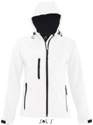 SOL'S Női REPLAY kapucnis cipzáras softshell dzseki, SOL'S SO46802, White-L (so46802wh-l)