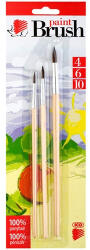 ICO Ecsetkészlet Ico póniszőr fanyelű 3 db-os klt. 4/6/10 natúr