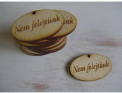 Natúr fa - "Nem felejtünk" ovál tábla 2, 5x4cm 10db/csomag - papelito