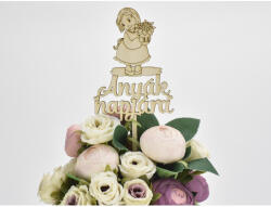 Natúr fa - Beszúrós felirat "Anyák napjára" kislányos - papelito