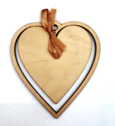  Fa szív masnis, kerettel 12, 5*11, 5 cm 1844 (1844)