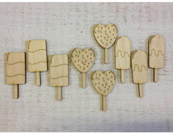  Natúr fa - Jégkrém vegyes 6cm 9db/csomag - papelito