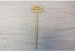  Natúr fa - Beszúrós "Boldog születésnapot! "gravírozott tábla 33cm - papelito