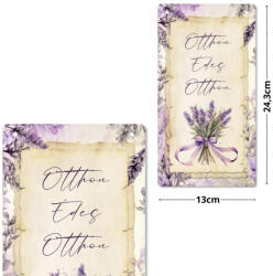  Nyomtatott fa tábla - Levendulás akasztós tábla 13x24, 3cm - papelito