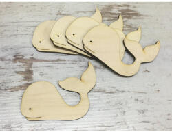  Natúr fa - Bálna 8cm 5db/csomag - festéshez és dekorációhoz