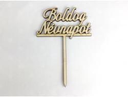  Natúr fa - Beszúrós "Boldog Névnapot" felirat 8, 6cm - papelito