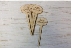  Natúr fa - Beszúrós "Boldog születésnapot! "gravírozott tábla 5db/csomag - papelito